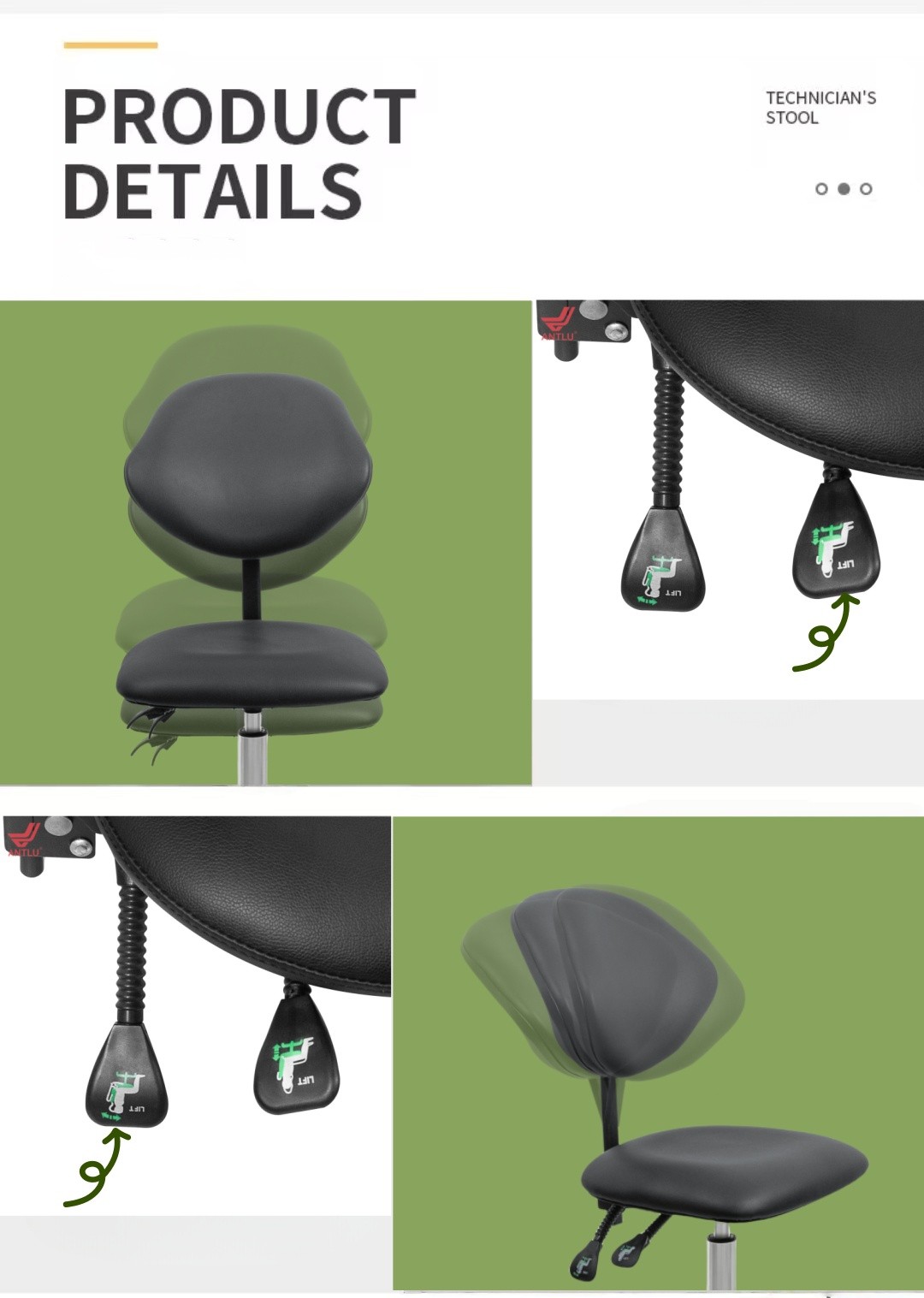 AL-011Ergonomic Chair Hospital  Dental Stool