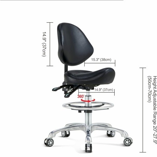 AL-A005-2 Black Seat Saddle Stool