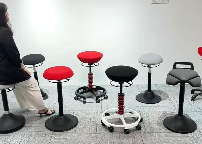 AL-B010 Red Round seat Wobble Stool 