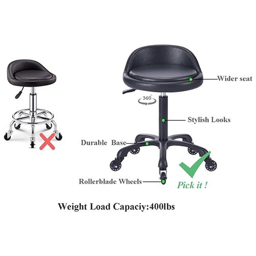 CC012-3 Black Classic Barber Stool