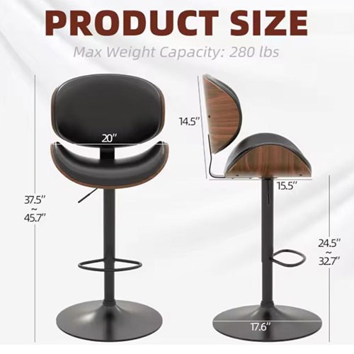 AL-E017 Black Bar Stool Counter Office Home Bar