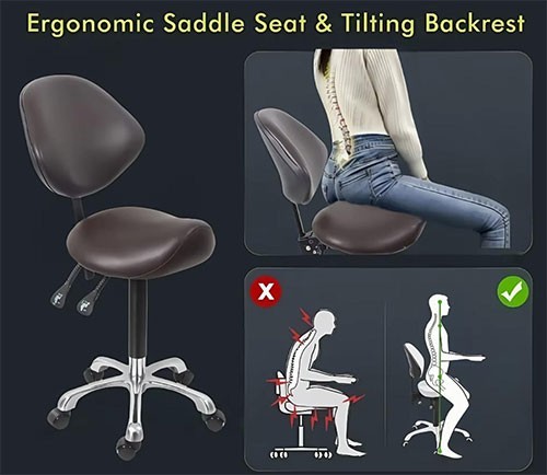 AL-A003-3 Tri-Function Black Saddle Stool Horse Shape Seat