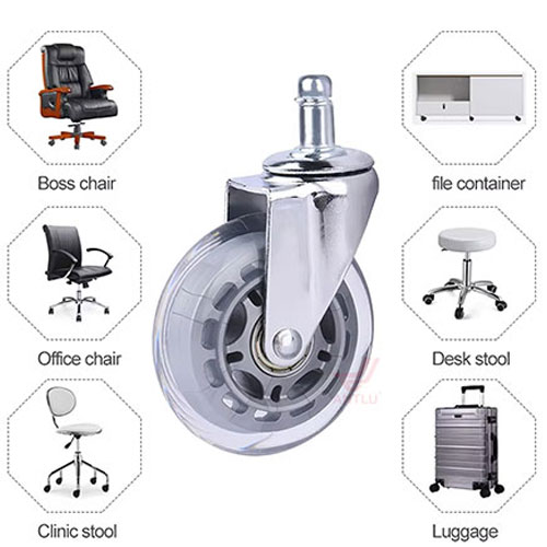 PL12-1 2.5''/3'' PU Silence Wheel Castor Office Accessory