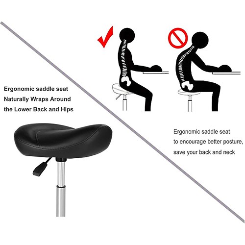 CC007-S2 Black Comfortable Saddle Stool
