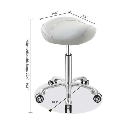 CC007-S3 White Saddle Shape Ergonomic Stool