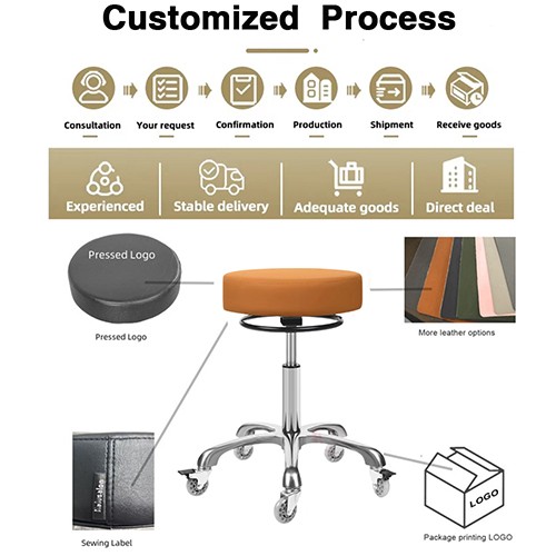 CC004-2 Orange Seat Salon Stool