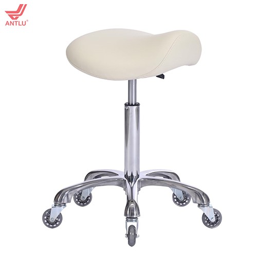 CC007-A3 Beige Saddle seat Salon Stool