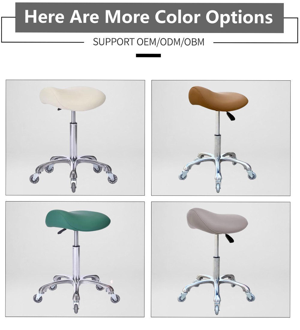 CC007-A2 Brown Saddle seat Salon Stool 