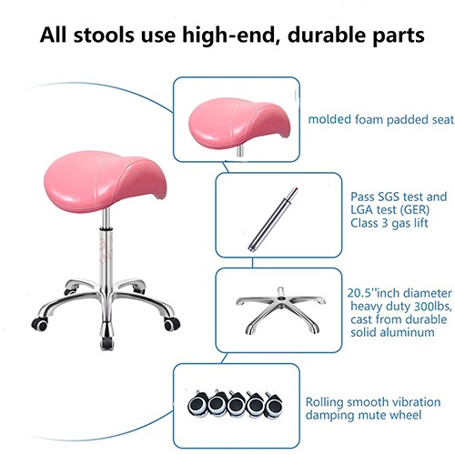 CC007-B1 Pink Seat Salon Stool  