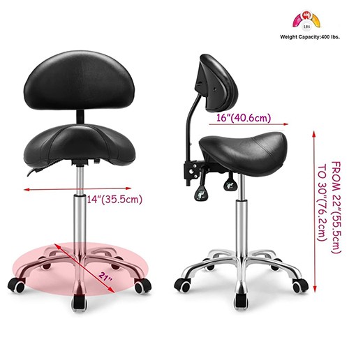 CC008-2 Black Seat Saddle Stool 