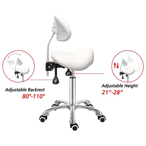 CC008-4 White Seat Saddle Stool   